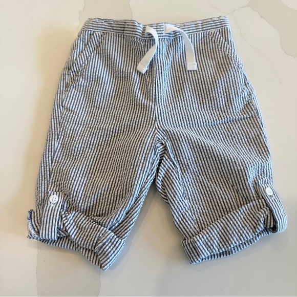 Janie and Jack Infant Striped Seersucker Pants 3-6 Months Blue 100% Cotton - Picture 1 of 7